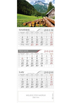 Kalendarz 2020 Trójdzielny Podhale CRUX