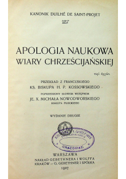 Apologia naukowa wiary chrześcijańskiej 1907 r.