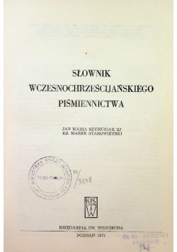 Słownik wczesnochrześcijańskiego piśmiennictwa