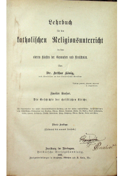 Lehrbuch für den katholischen religionsunterricht 1885 r.
