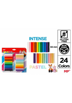 Plastelina 24 kolory intense + pastel