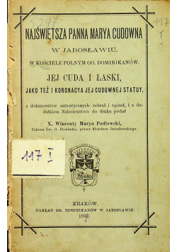 Najświętsza Panna Marya Cudowna w Jarosławiu 1892 r.