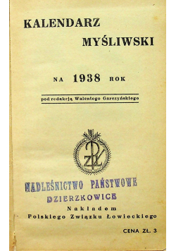 Kalendarz myśliwski na 1938 rok 1937 r