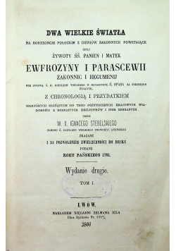 Dwa wielkie światła na horyzoncie połockim z cieniów zakonnych powstające Tom 1 1866 r.