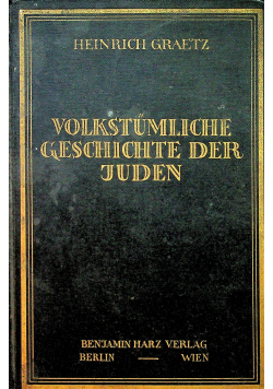Volkstumliche Geschichte der Juden Tom II 1922 r.