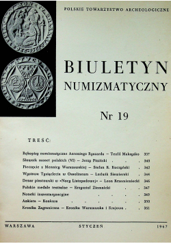 Biuletyn numizmatyczny nr 19 do 28