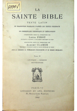 La Sainte Bible Tom II  1946 r