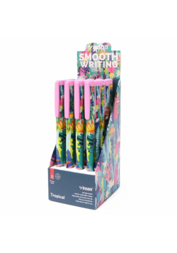 Długopis z zatyczką Fashion Tropical nieb. (20szt)