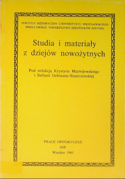 Studia i materiały z dziejów nowożytnych