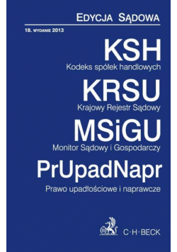 Kodeks spółek handlowych, Krajowy Rejestr Sądowy, Monitor Sądowy i Gospodarczy, Prawo upadłościowe i naprawcze