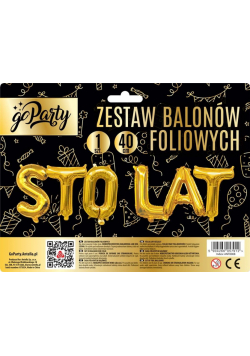 Zestaw balonów foliowych Sto Lat złote