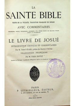 La sainte bible le livre de josue 1877 r