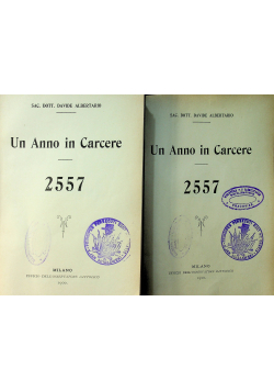 Un Anno in Carcere Tom I i II 1900 r.