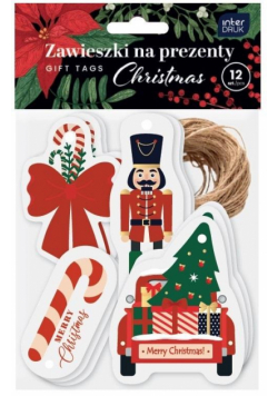 Zawieszki na prezent 12szt Christmas