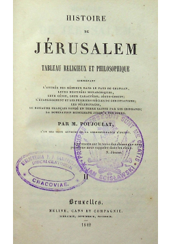 Histoire de Jerusalem Tome deuxueme 1842 r.