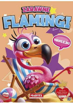 Zabawne flamingi. Kolorowanka z naklejkami
