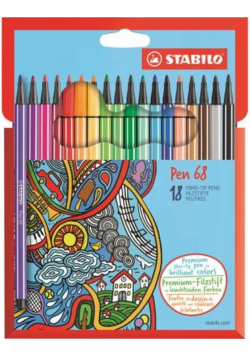 Flamastry Pen 68 18 kolorów STABILO