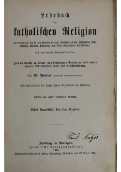 Lehrbuch der katholischen religion 1903 r.