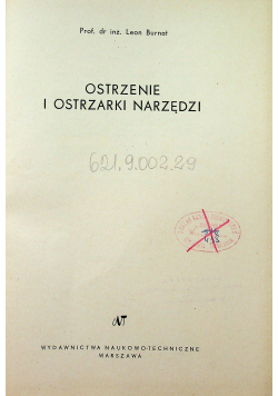 Ostrzenie i ostrzarki narzędzi
