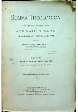 Summa Theologica tomus IV 1901 r