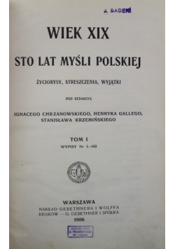 Wiek XIX Sto lat myśli Polskiej Tom I Nr  - 142 1906 r.