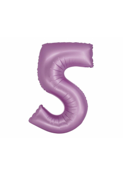 Balon foliowy Smart cyfra 5 lawendowy matowy 76cm