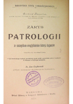 Zarys Patrologii 1904 r.