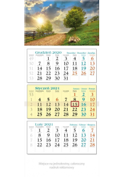 Kalendarz 2021 Trójdzielny Droga KT9
