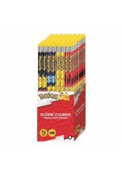 Ołówki z gumką Pokemon tuba (72szt)