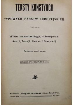 Teksty konstytucji 6 Części 1905 r.