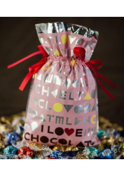 Worek I love chocolate Róż 20x30cm (5szt) PAKADO