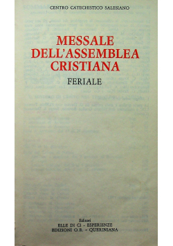 Messale Dell assemblea Cristiana Feriale