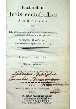 Enchiridion Juris ecclesiastici Austriaci 1924 r.
