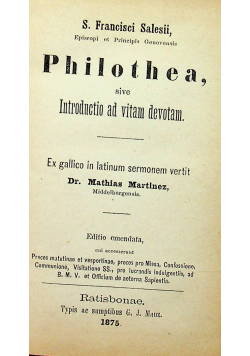 Philothea sive Introductio ad vitam devotam 1875 r