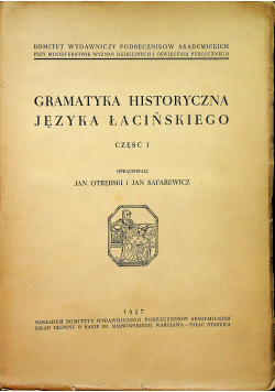 Gramatyka historyczna języka łacińskiego część 1 1937r