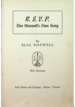 R S V P Elsa Maxwells Own Story