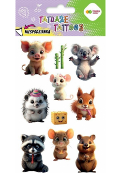 Tatuaże zmywalne Cute Animals HAPPY COLOR