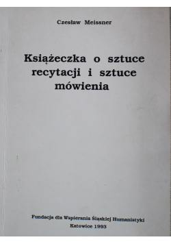 Książka o sztuce recytacji o sztuce mówienia