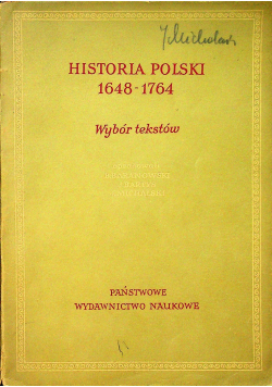 Historia Polski 1648 1764 wybór tekstów