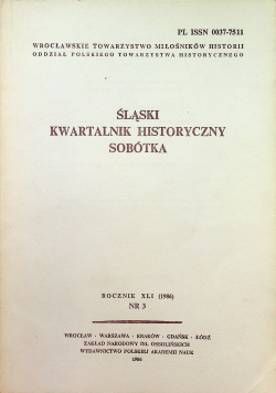 Śląski Kwartalnik Historyczny Sobótka nr  3