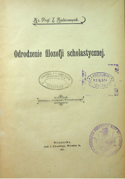 Odrodzenie filozofji scholastycznej 1901 r.