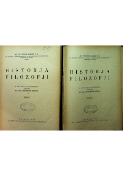 Historja Filozofji Tom I i II 1929 r.