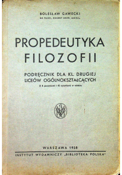 Propedeutyka filozofii 1938 r