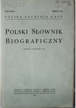Polski słownik biograficzny 1987r