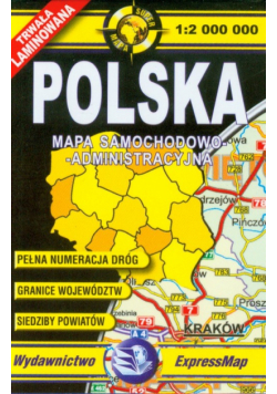 Polska mapa samochodowo administracyjna 1:2 000 000