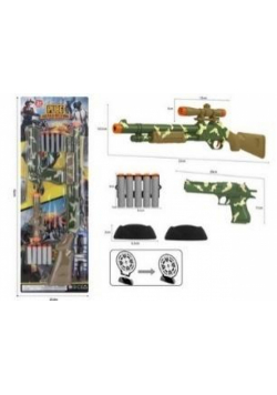 Strzelba + pistolet + 8 pocisków + tarcza