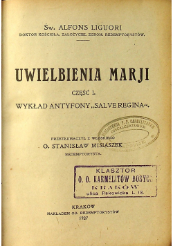 Uwielbienia Marji Część I  1927 r.