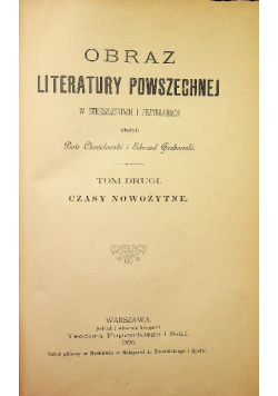 Obraz literatury powszechnej, Tom II, 1896 r.