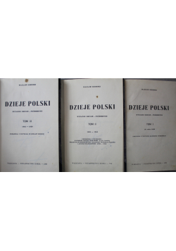 Dzieje Polski 3 tomy 1938 r.