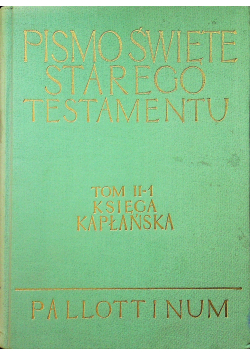 Pismo Święte Starego Testamentu  Księga Kapłańska